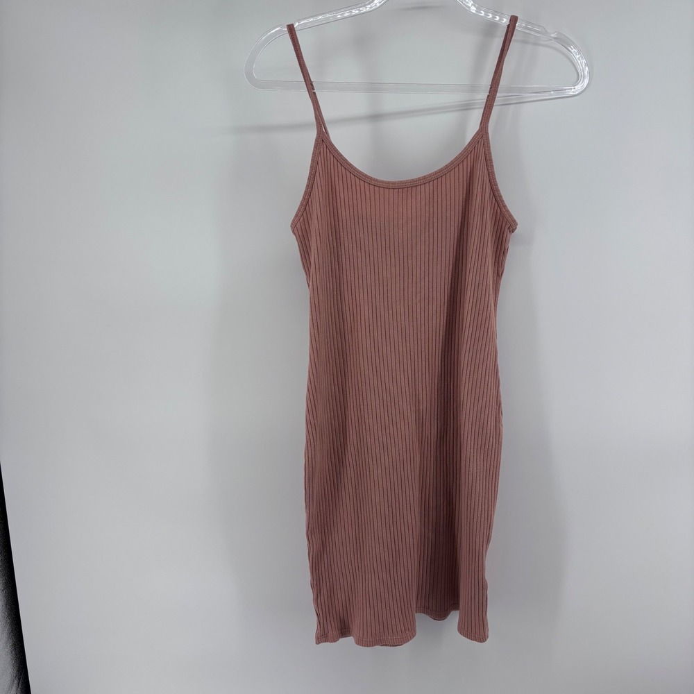 Wild Fable Womens Bodycon Dress Sleeveless Ribbed Mini Casual Pink Size L